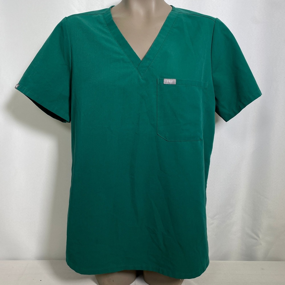 FIGS Catarina One Pocket Technical Collection Green Scrub Top Women's LARGE